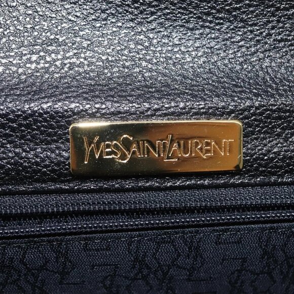 Authentic SAINT LAURENT Clutch Bag Leather Black Gold bst339-121825 - Picture 16 of 16